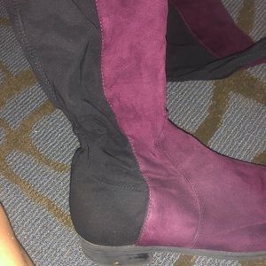 Maroon/black boots